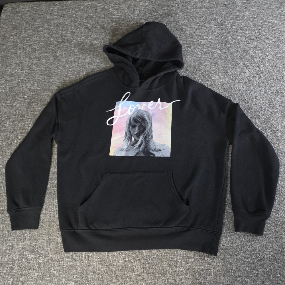 Taylor Swift Lover Album Black Hoodie Medium Official 2019 Merch Rare Pullover
